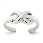Sterling Silver Polished Infinity Adjustable Toe Ring